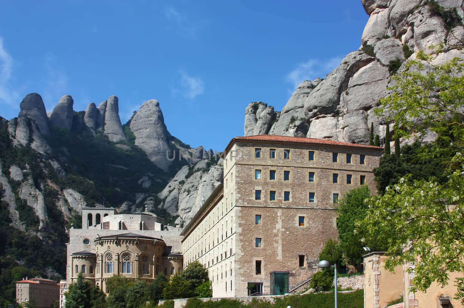 Santa Maria de Montserrat is a Benedictine abbey located on the mountain of Montserrat, in Monistrol de Montserrat, in Catalonia, Spain. The monastery is Catalonia's most important religious retreat