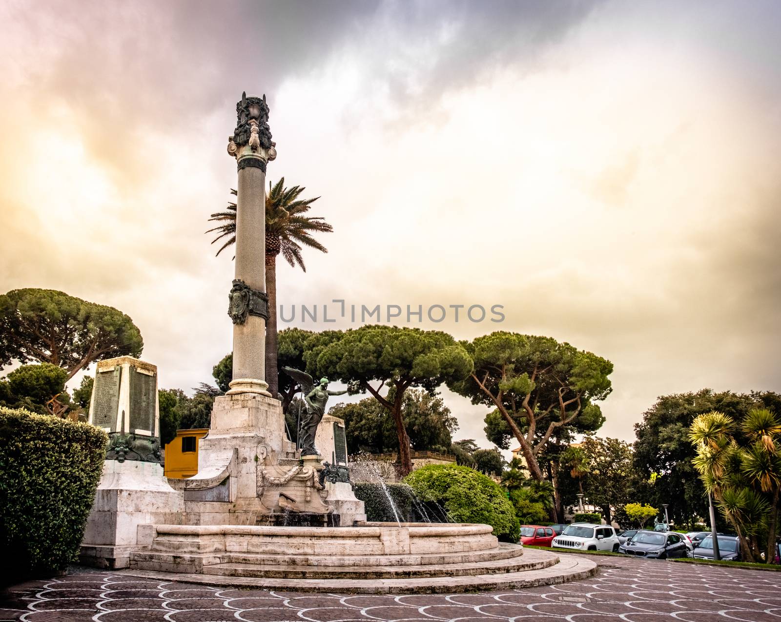Frascati - Rome province in  Lazio - Italy - The Monumento ai Caduti or War Memorial .