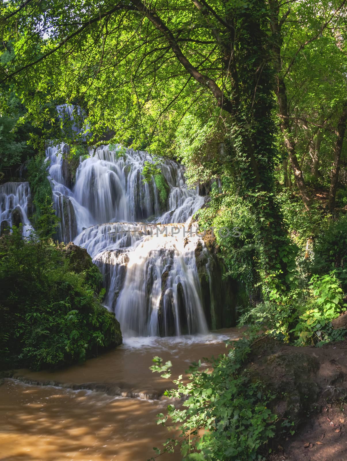 Krushuna waterfalls in northern Bulgaria near a village of Krushuna, Letnitsa.