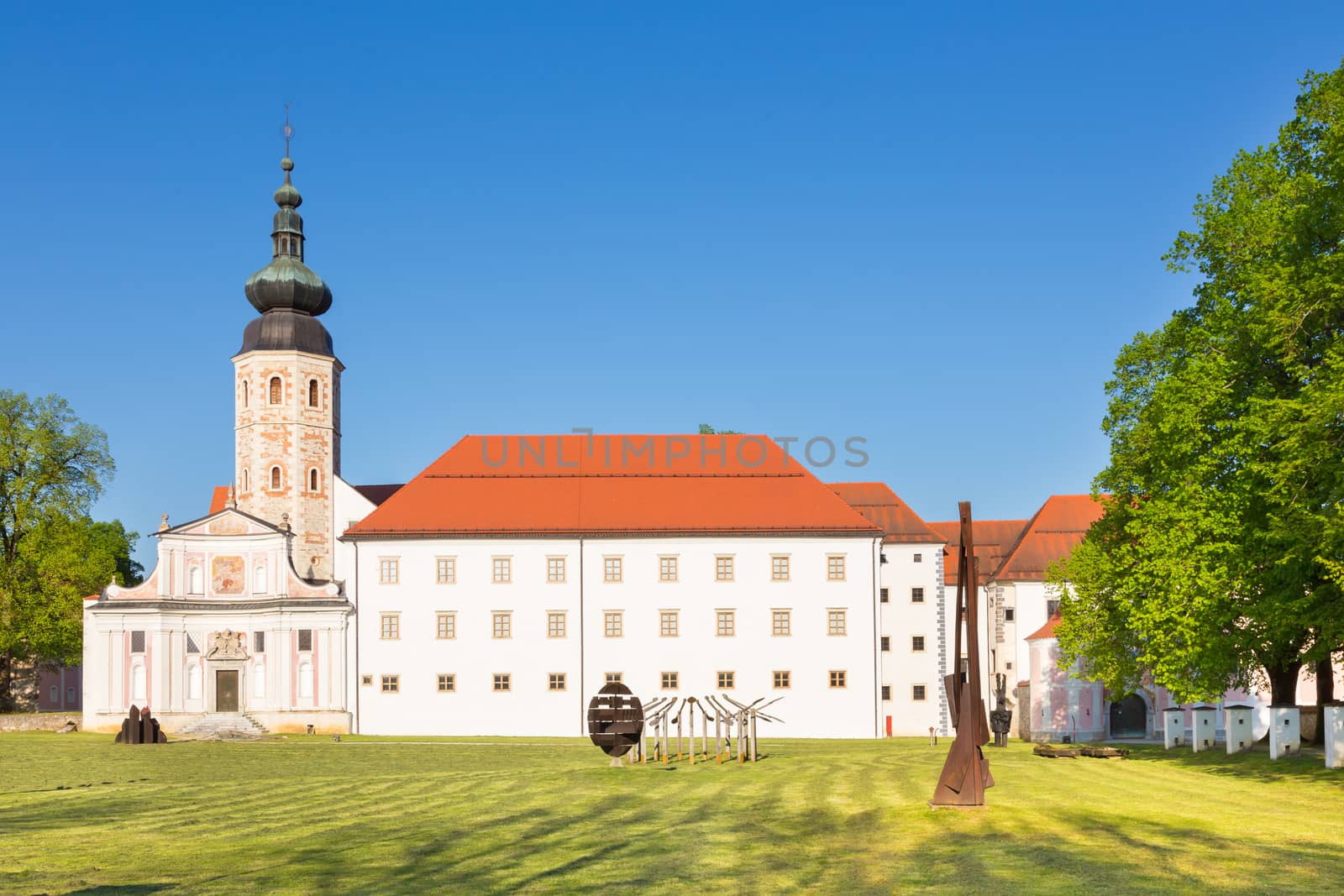 The Cistercian monastery Kostanjevica na Krki, homely appointed as Castle Kostanjevica, Slovenia, Europe.