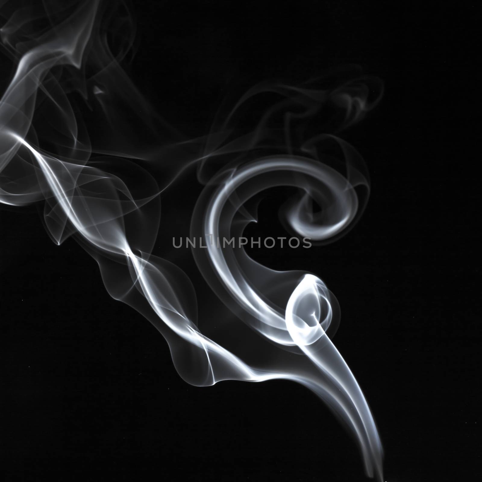 Abstract white smoke swirls pattern over the black background by petrsvoboda91