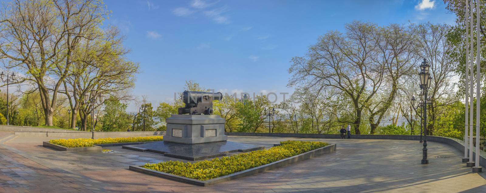 Odessa, Ukraine - 02.05.2019. Spring in Odessa. Panoramic view of Primorsky boulevard