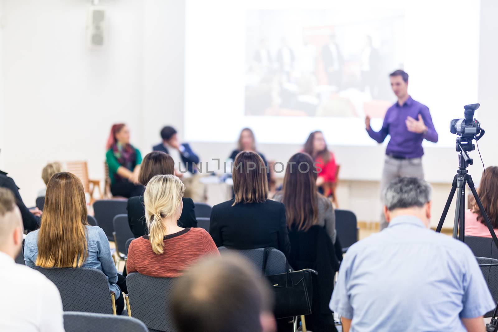 Media interview and round table discussion at popular scientific conference. by kasto