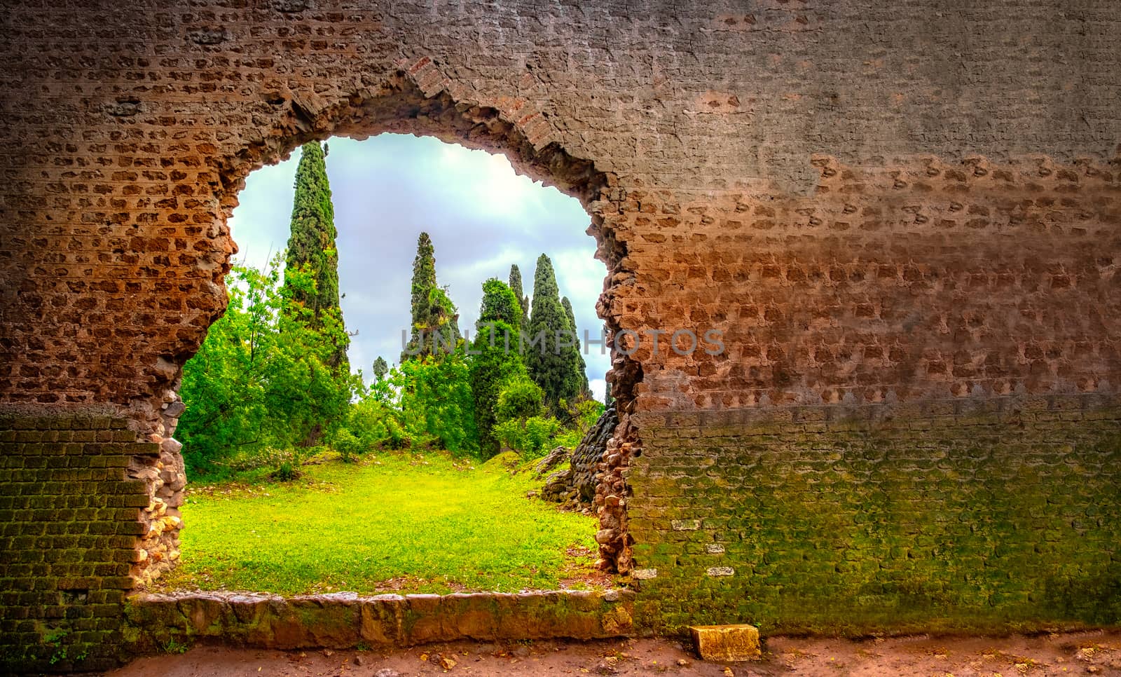 hole in wall garden eden gate horizontal background broken .