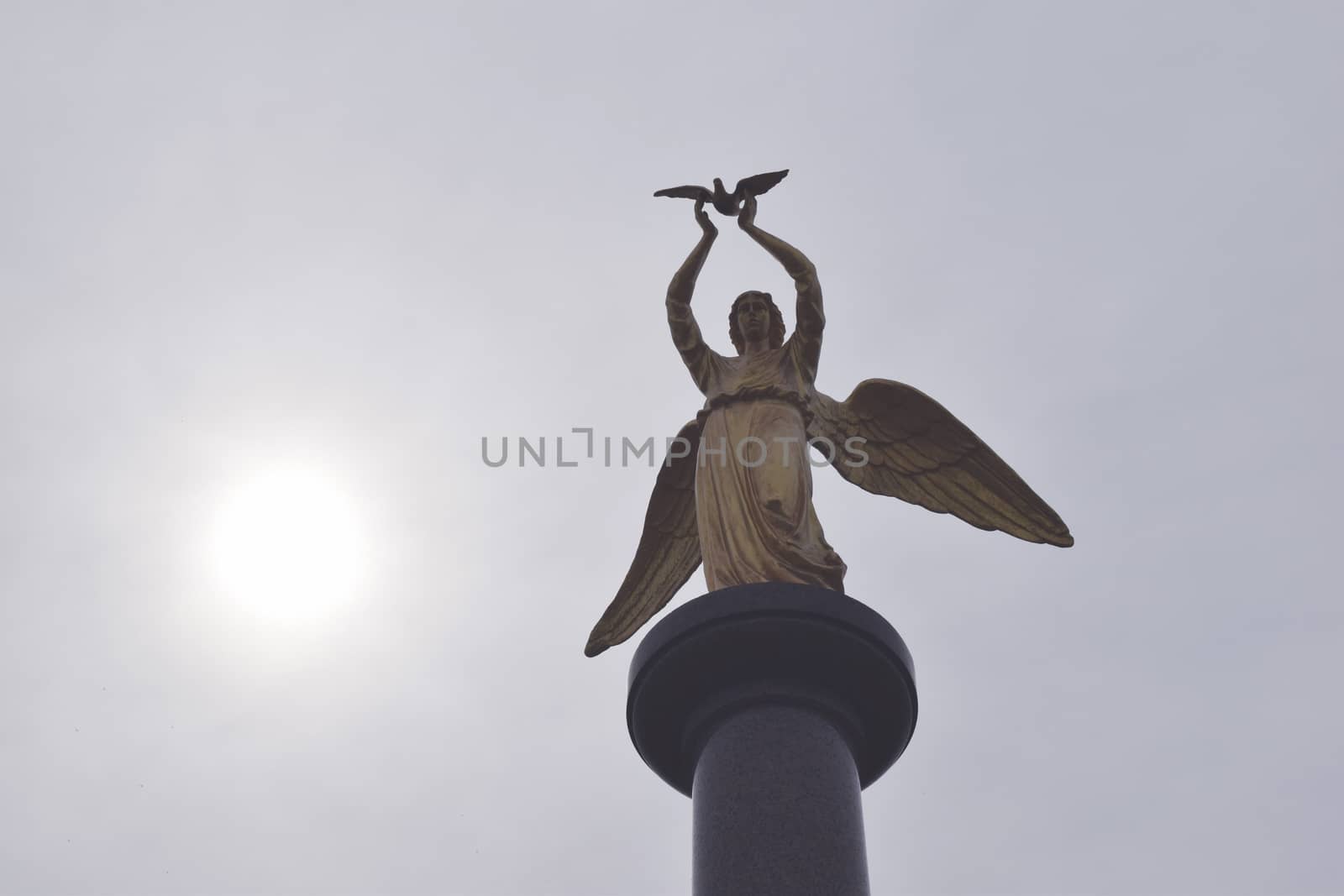 Angel statue beautiful background for your design and needs