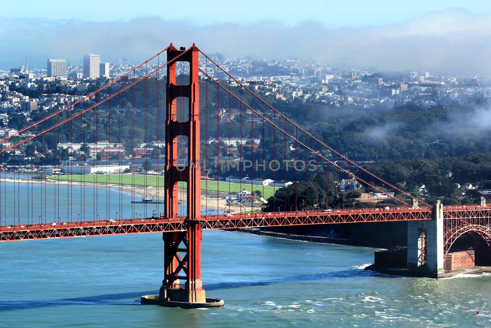 Golden Gate Bridge and San Francisco Bay, seen from Marin Headla by friday