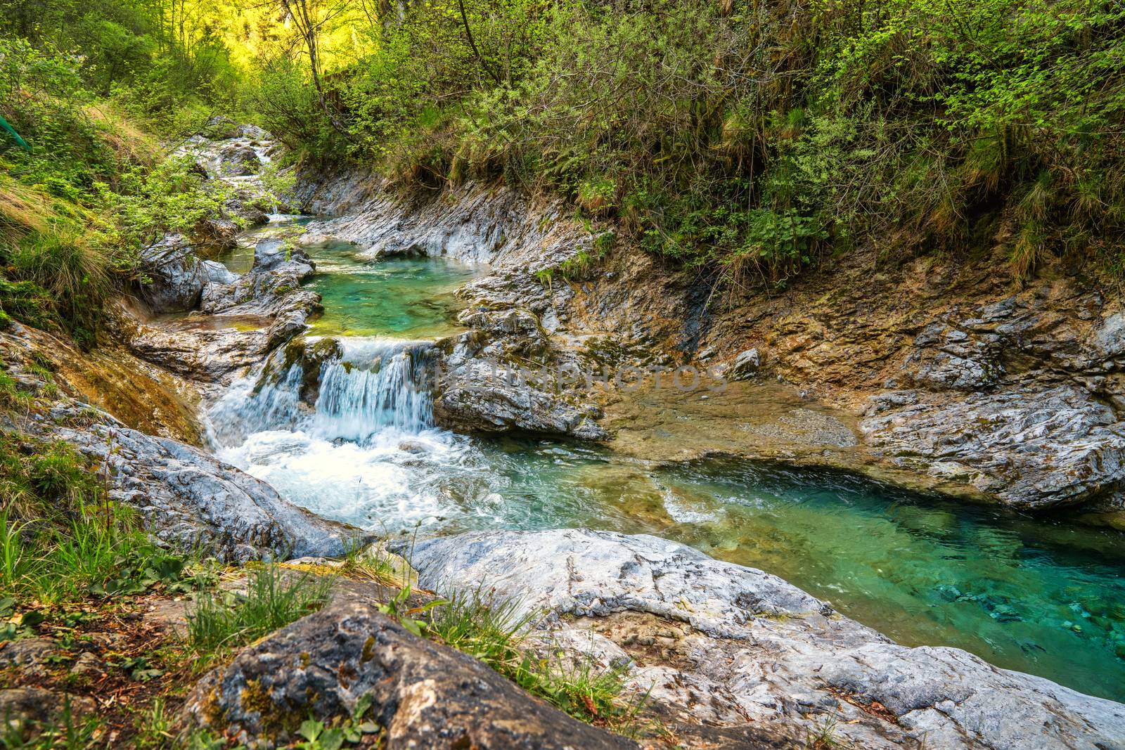 Tiny waterfall at the Val Vertova Torrent by Robertobinetti70