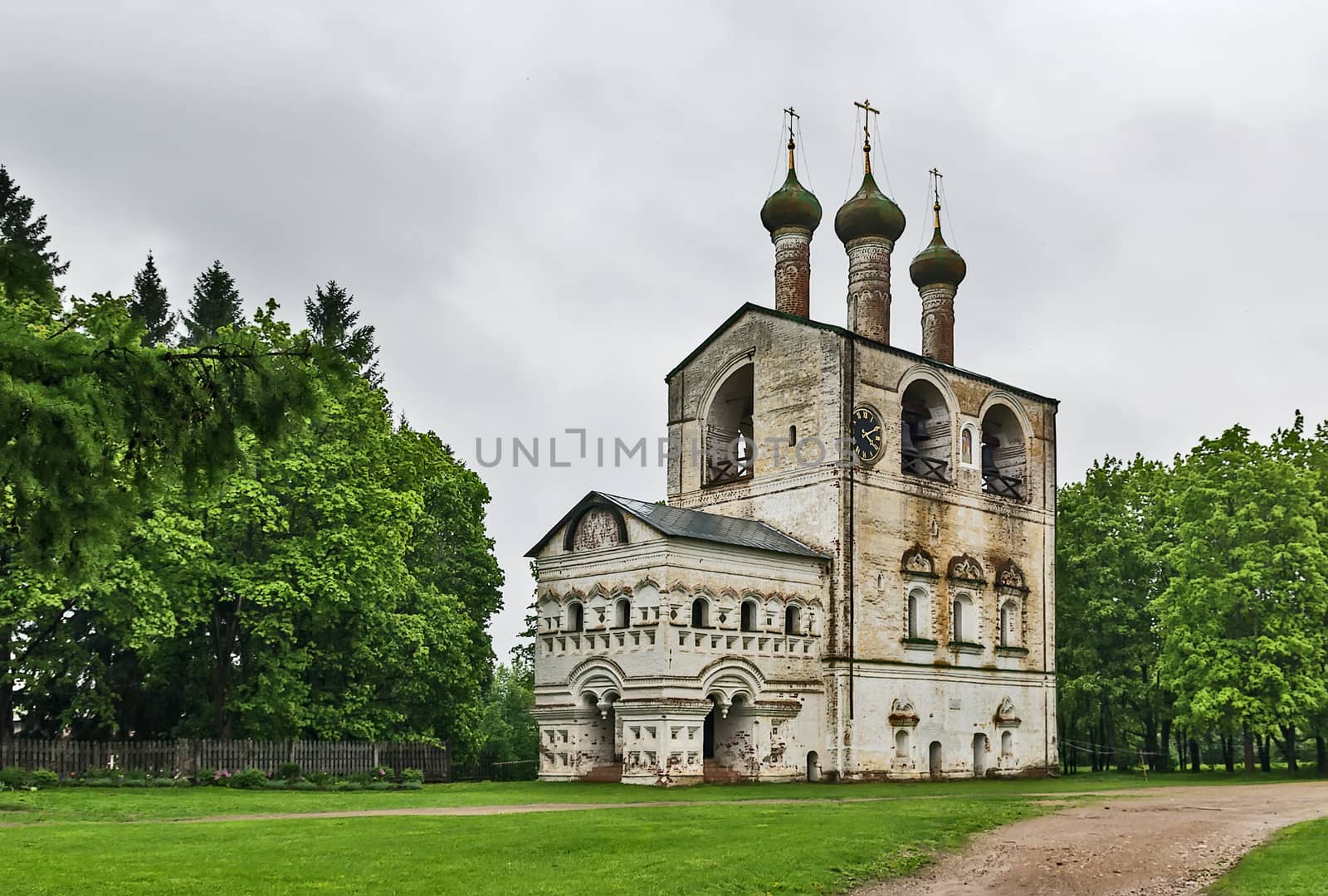 belfry in Borisoglebsky Monastery in Yaroslavl region, Russia