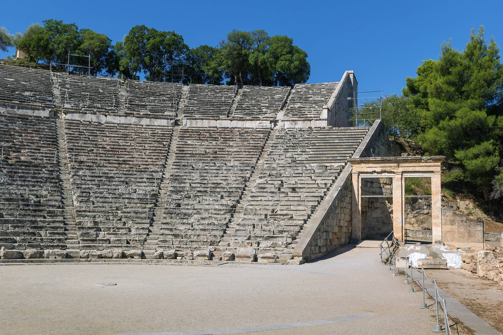Epidaurus Theater. The theater was designed by Polykleitos the Younger in the 4th century BC.