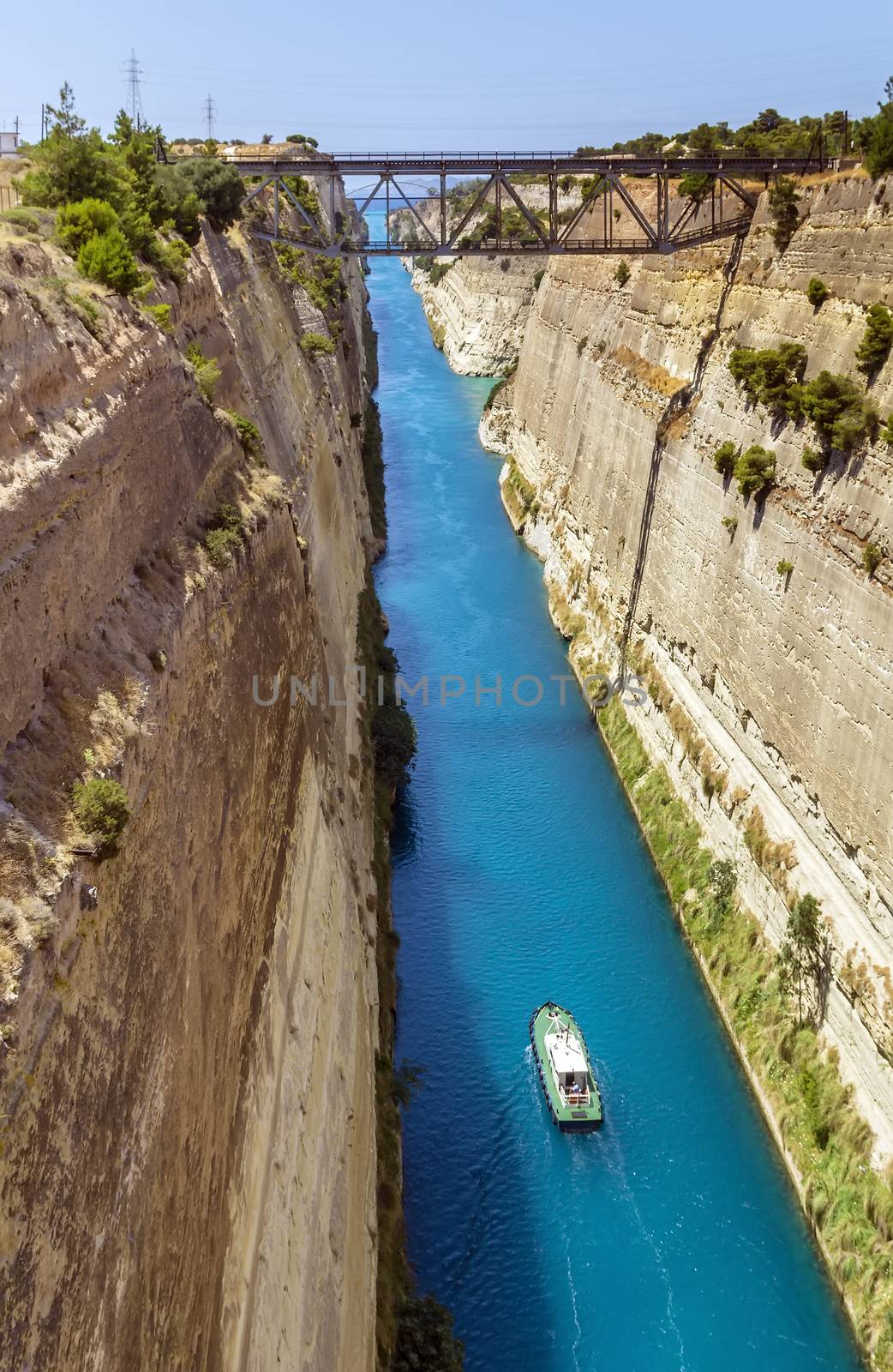 The Corinth Canal is a canal that connects the Gulf of Corinth with the Saronic Gulf in the Aegean Sea.
