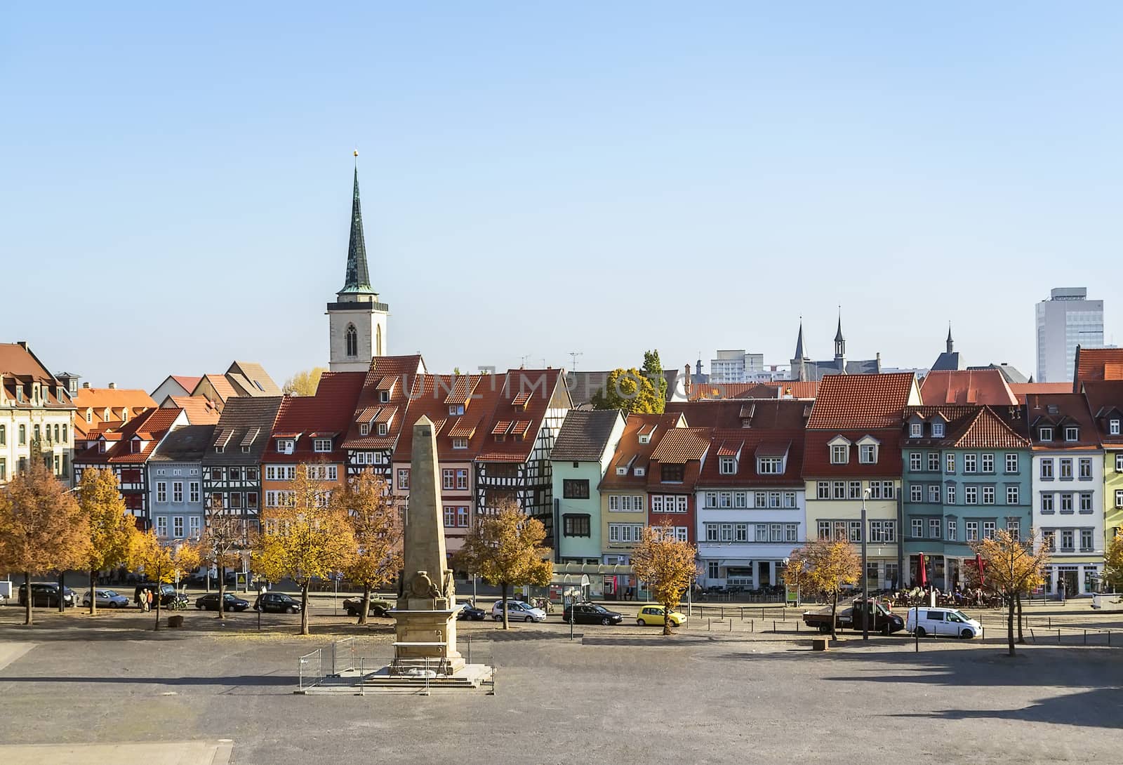 view of the historical city centre of Erfurt, Germany