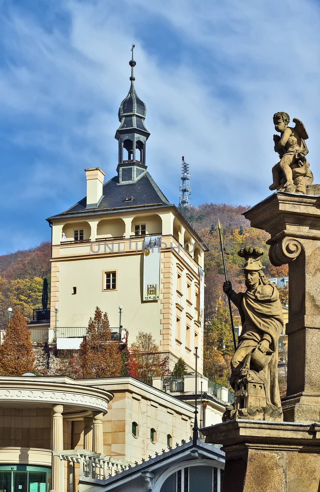 The Castle Tower is located in the historical center of Karlovy Vary above the Castle Colonnade.