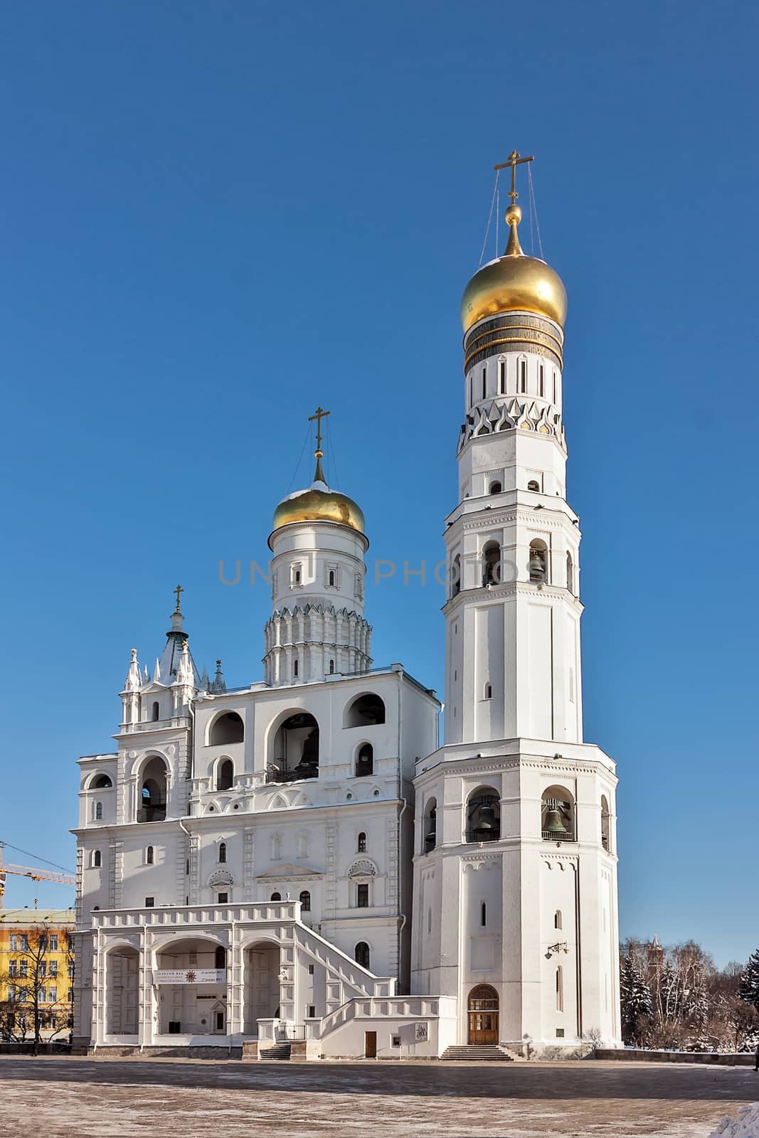 The Ivan the Great Bell Tower is the tallest of the towers in the Moscow Kremlin complex, with a total height of 81 metres (266 ft).
