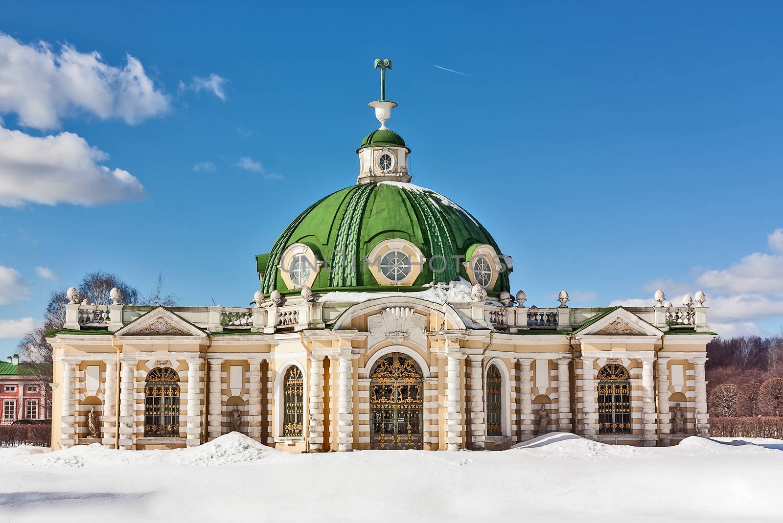 Pavilion a grotto in Kuskovo estate in Moscow