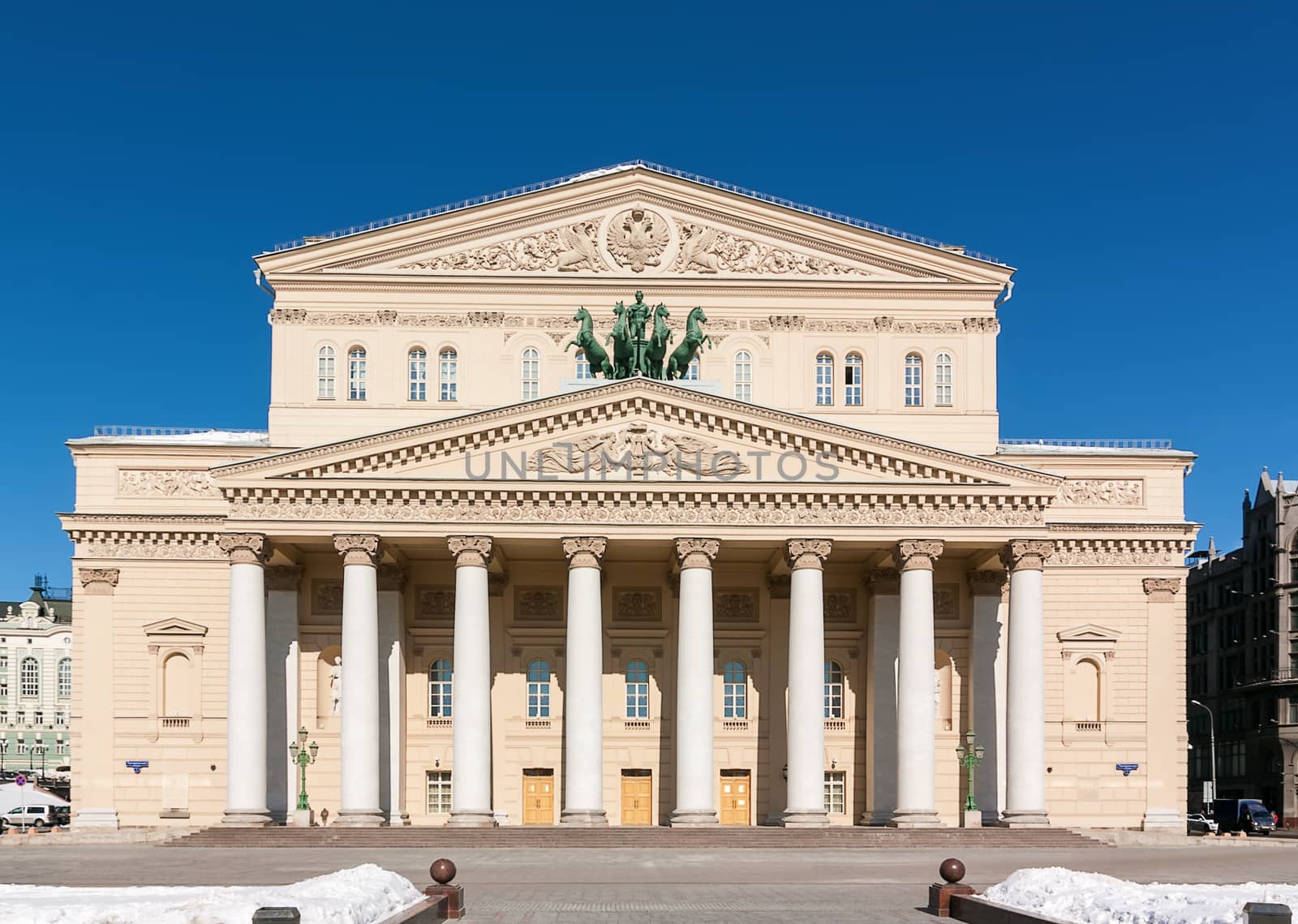 View of the Bolshoi Theatre is the most famous Opera House in Russia