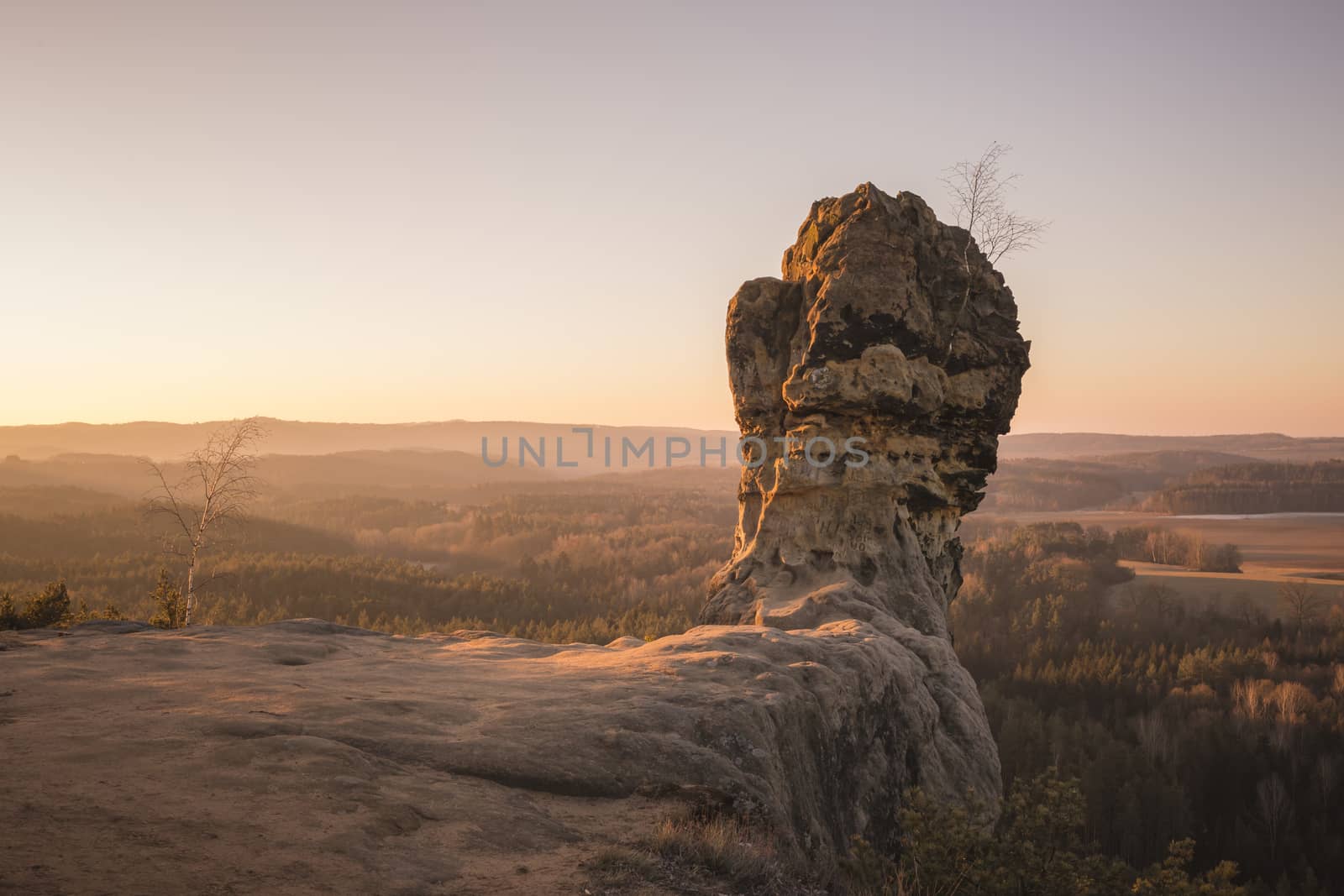 Capska palice rock from the side above the deep forests