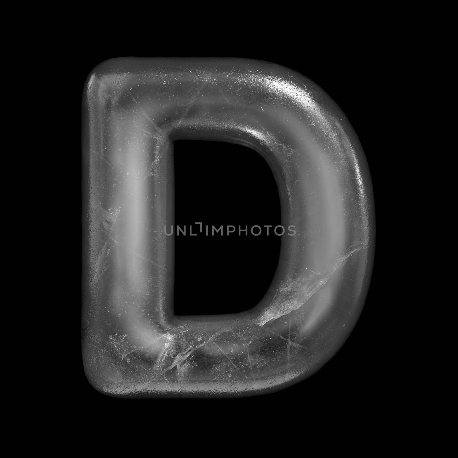 Ice letter D - Capital 3d Winter font - suitable for Nature, Winter or Christmas related subjects by chrisroll