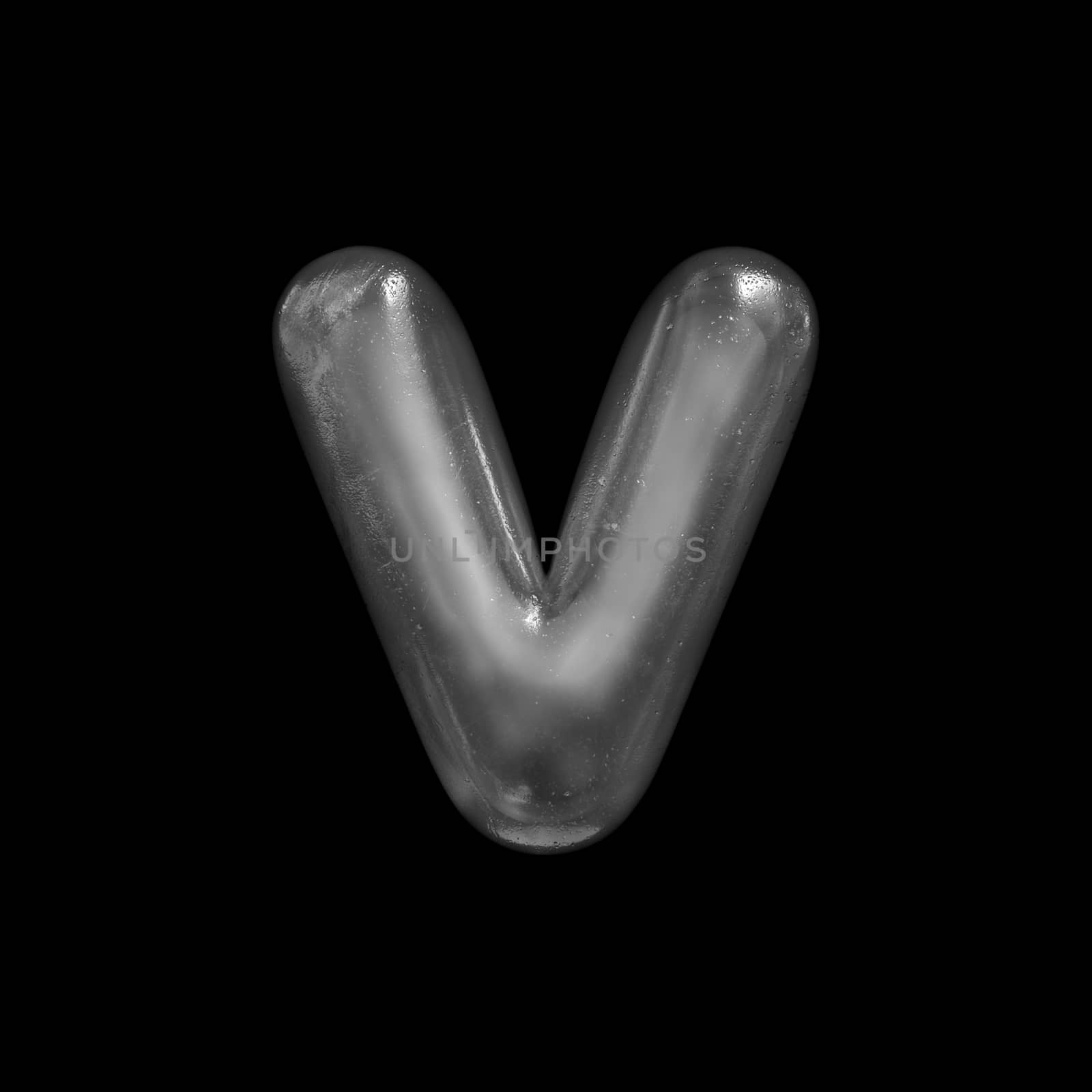 Ice letter V - Small 3d Winter font - Suitable for Nature, Winter or Christmas related subjects by chrisroll