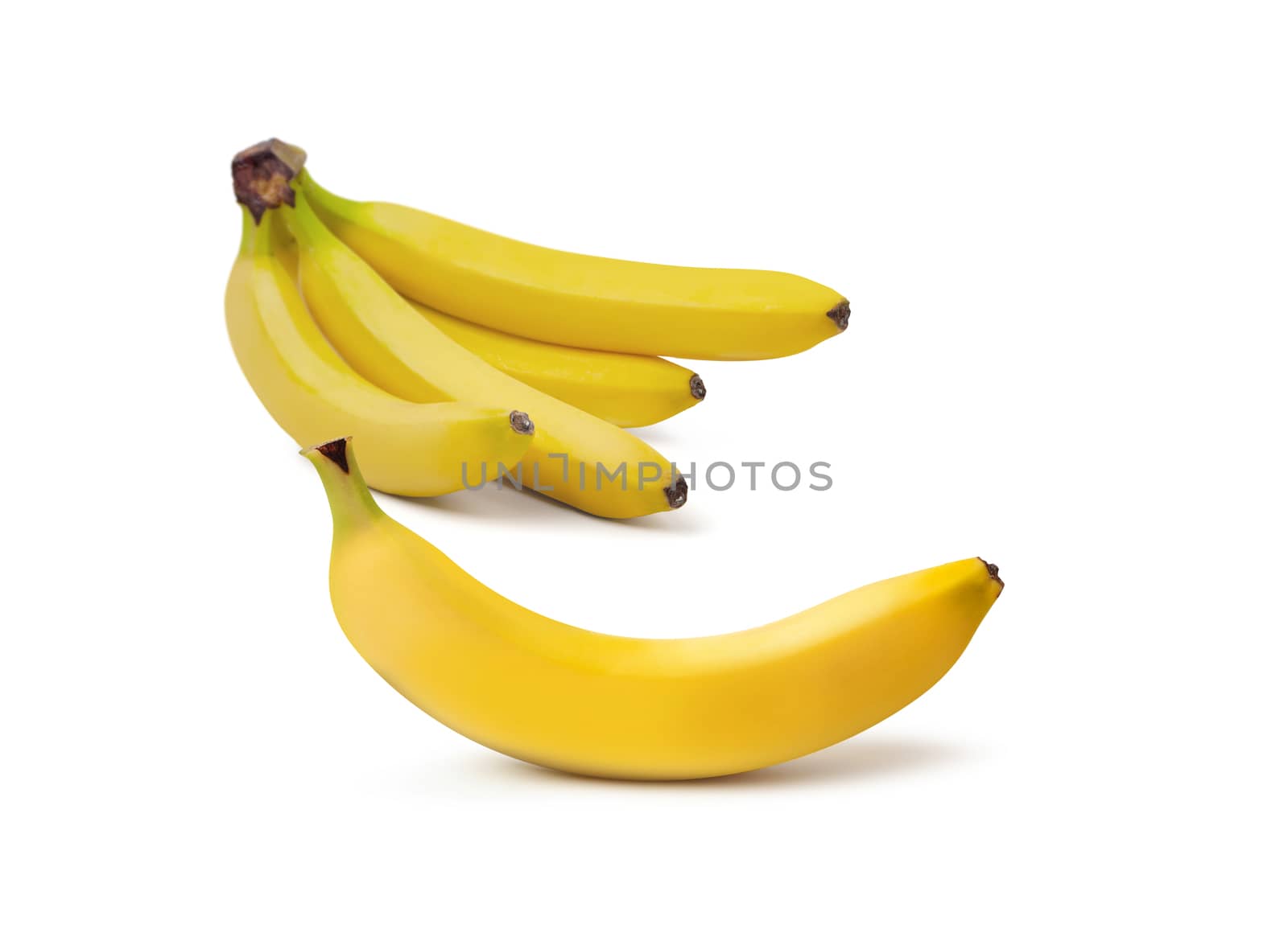 Bunch of bananas isolated on white background. Clipping Path