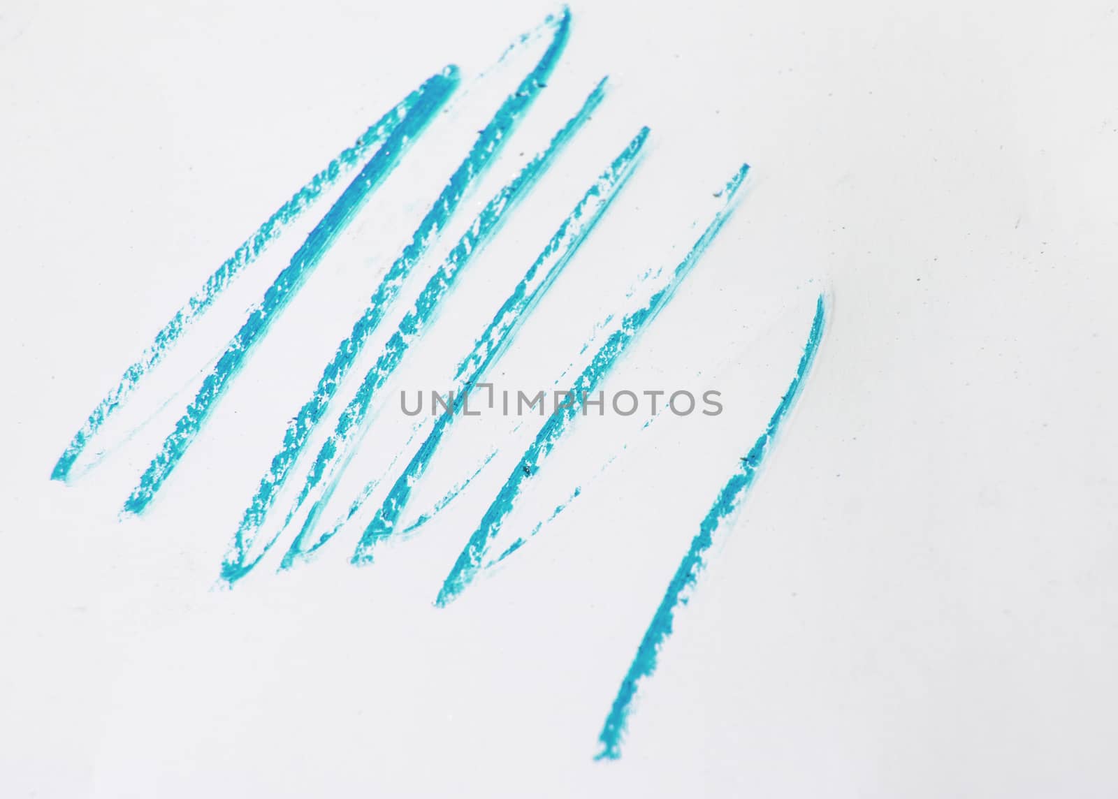Blue, lilac line, stroke, splash cosmetic pencil isolated on white background, beauty and makeup concept
