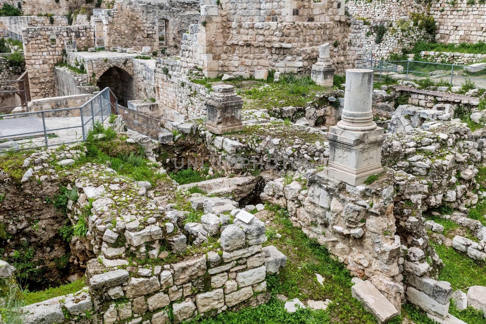 Jerusalem - The ruins of Bethesda pool. by compuinfoto