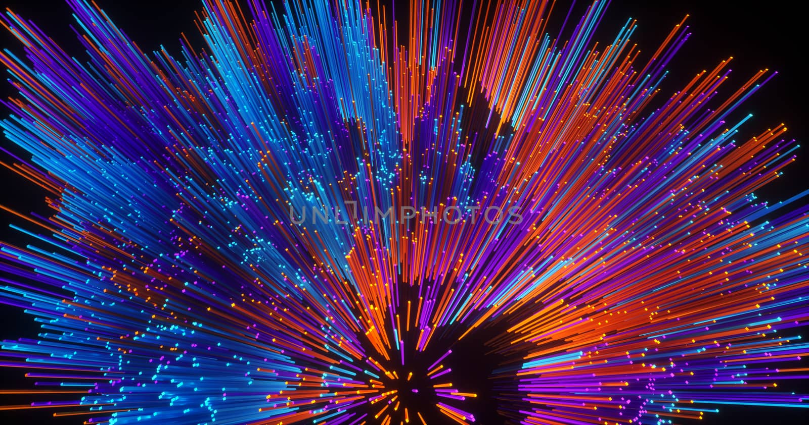 Abstract big data background wallpaper design. Motion pattern texture with shine colorful lines and cubes. Modern light shiny backdrop. 3D render