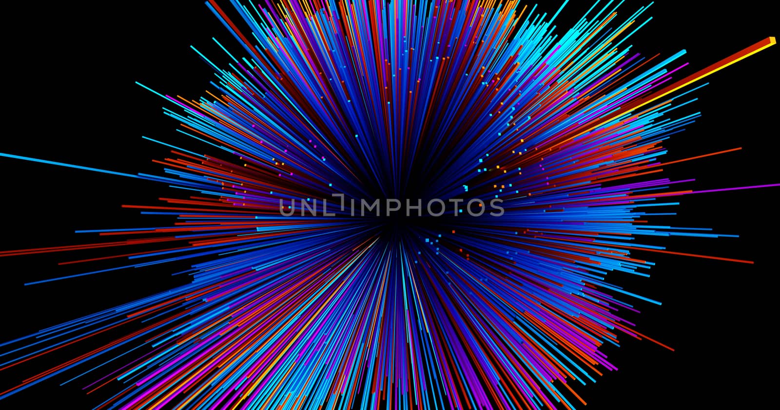 Abstract big data background wallpaper design. Motion pattern texture with shine colorful lines and cubes. Modern light shiny backdrop. 3D render