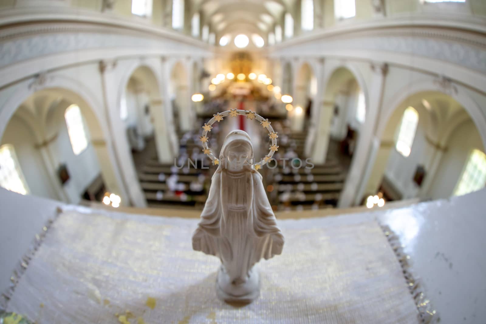 Statue of Virgin Mary in church by fotorobs