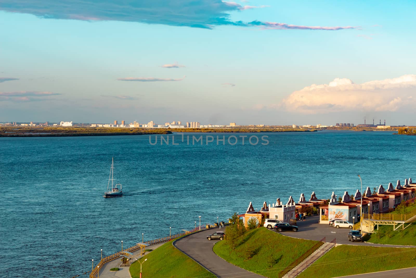 Yacht on the Ussuri river near the city of Khabarovsk by rdv27