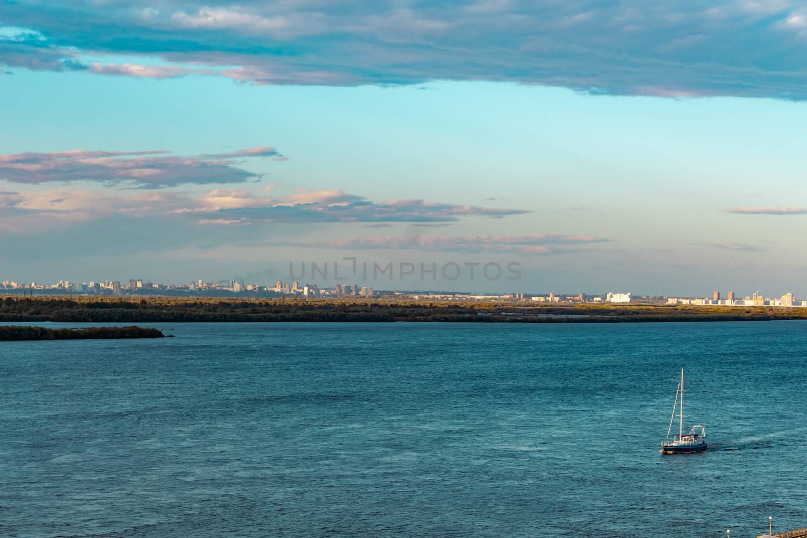 Yacht on the Ussuri river near the city of Khabarovsk by rdv27