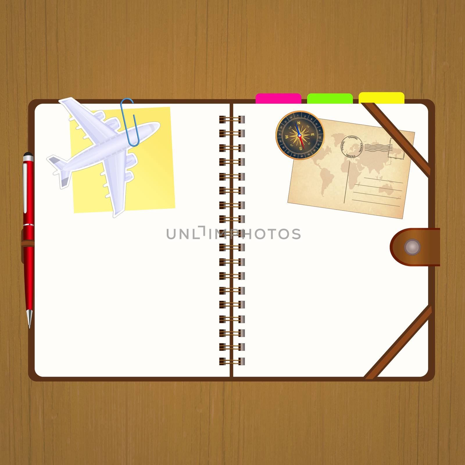 illustration of travel diary