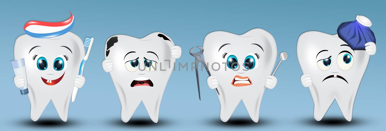 illustration of various illustrations of the teeth