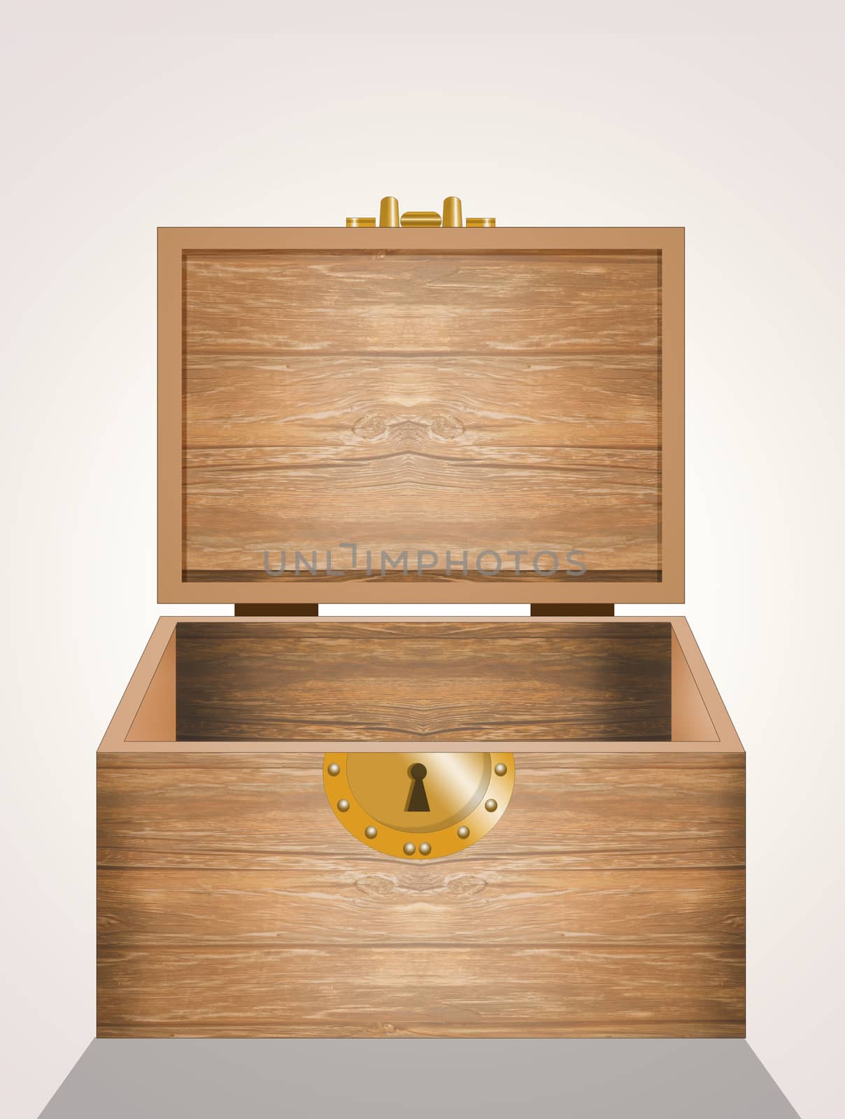 illustration of wooden chest