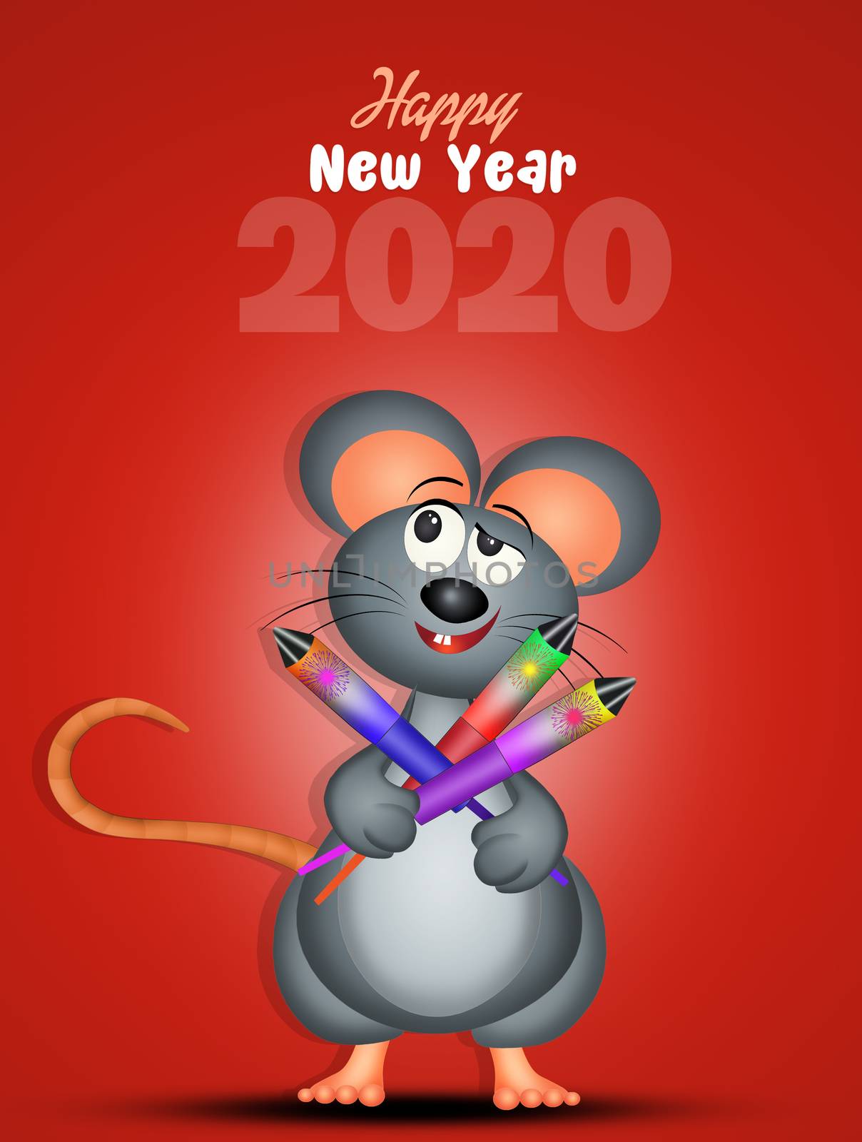 illustration of traditional Chinese Year of the rat