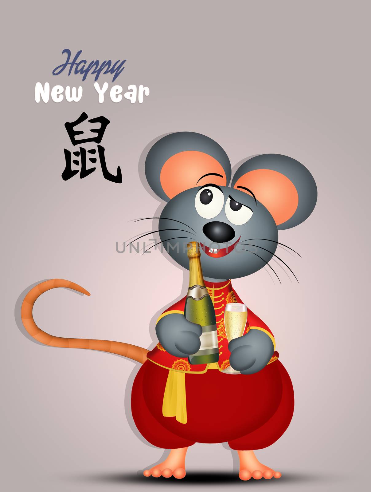 illustration of Chinese Year of the rat