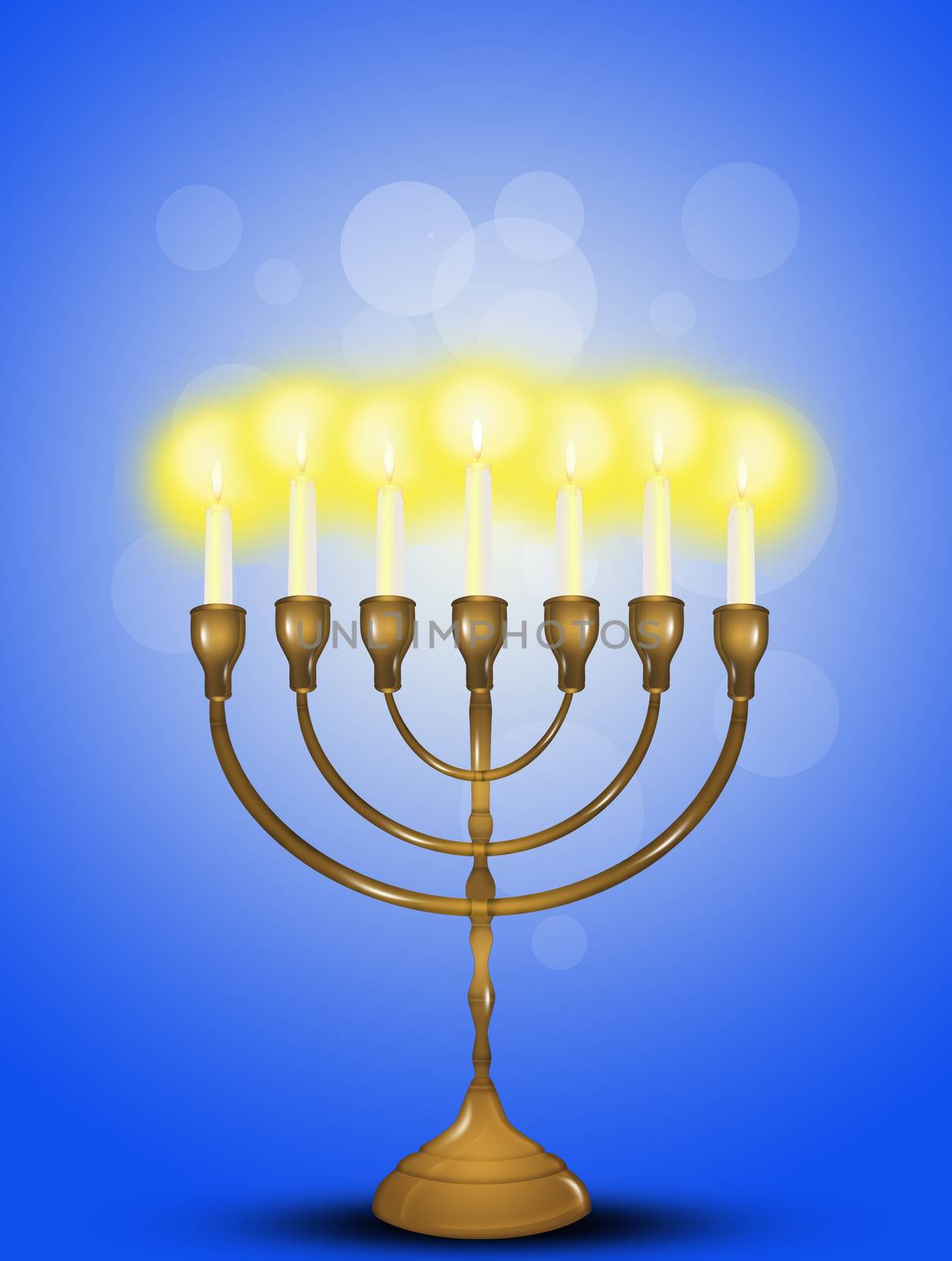 illustration of jewish candelabrum for the Hanukkah festival