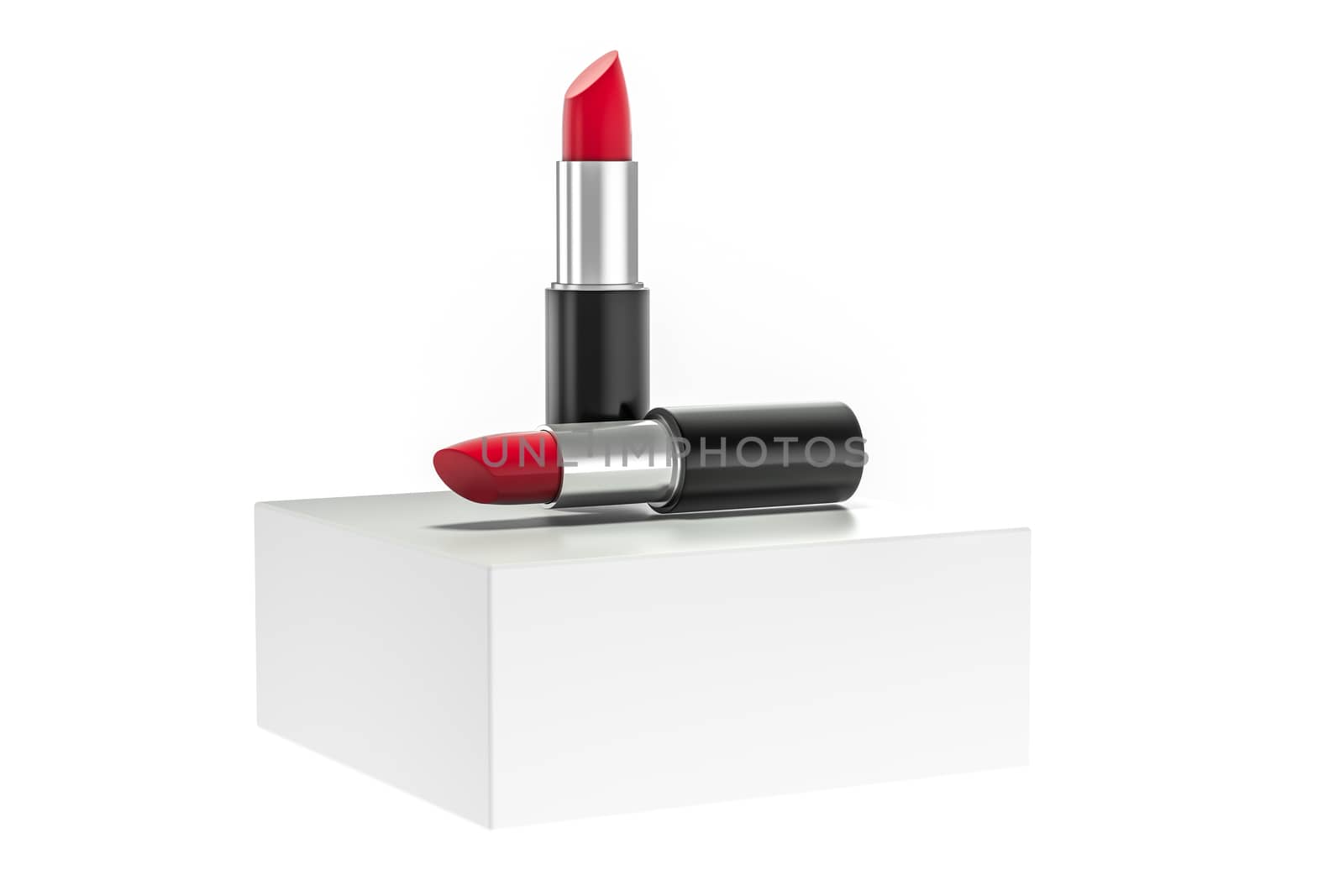 Lipstick with light color background, product photography, 3d rendering. by vinkfan