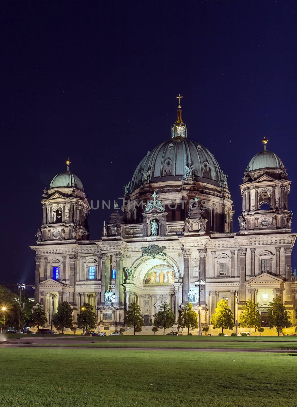 Berlin Cathedral settles down in the downtown of Berlin, Germany. Evening