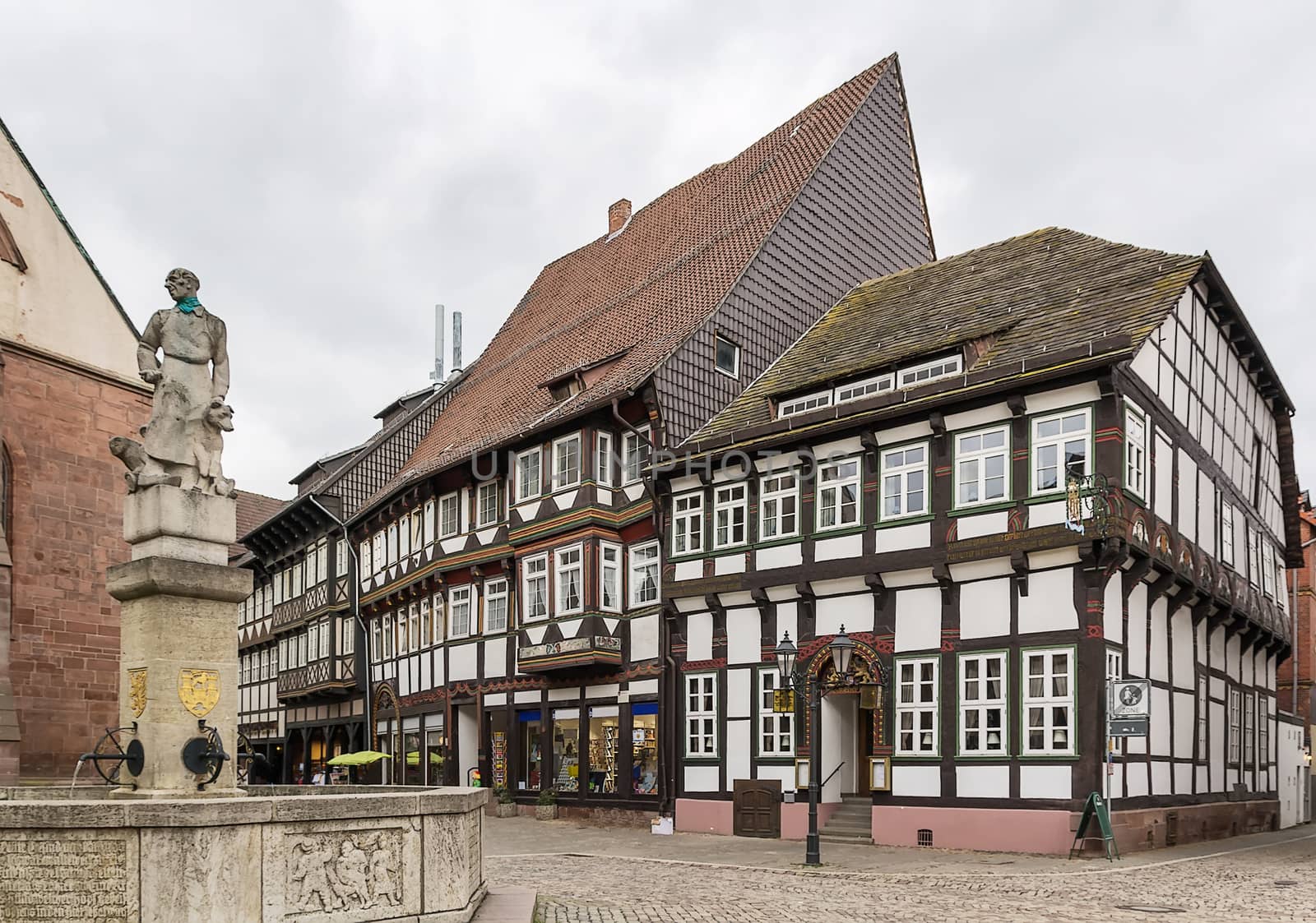 Ancient half-timbered houses on Market square in the downtown Einbeck, Germany