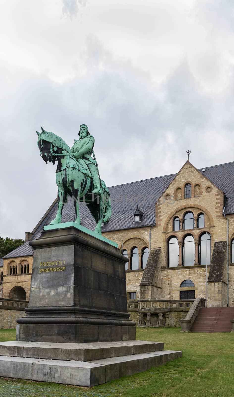 sculpture of Emperor Barbarossa about the Goslar palace, Germany