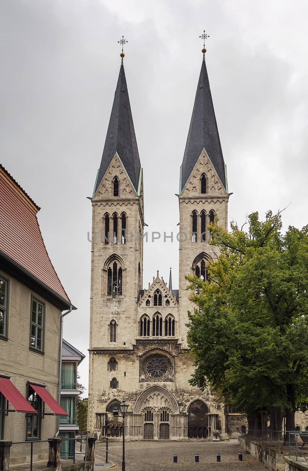 elegant gothic St. Sephan cathedral, following French models, was was built in the 1230s, Halberstadt, Germany