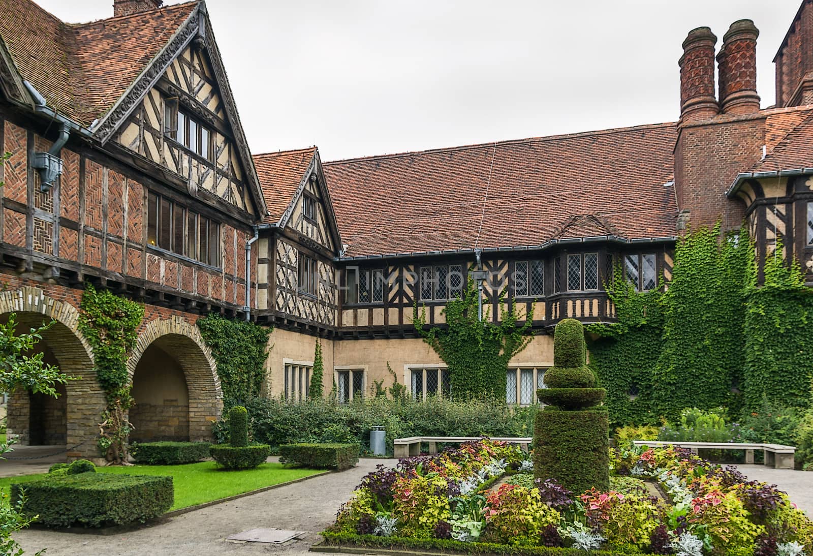 Cecilienhof is a palace in Potsdam, Brandenburg, Germany. Cecilienhof was the last palace built by the Hohenzollern family that ruled Prussia and Germany until 1918.