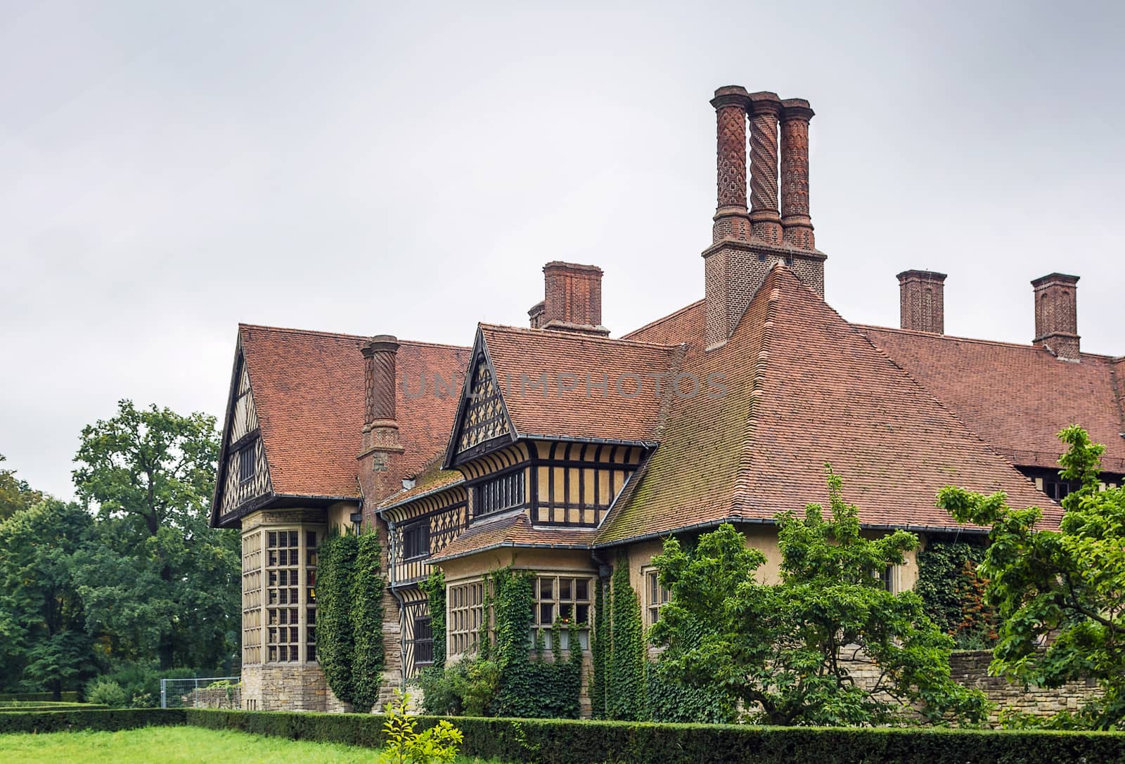 Cecilienhof is a palace in Potsdam, Brandenburg, Germany. Cecilienhof was the last palace built by the Hohenzollern family that ruled Prussia and Germany until 1918.