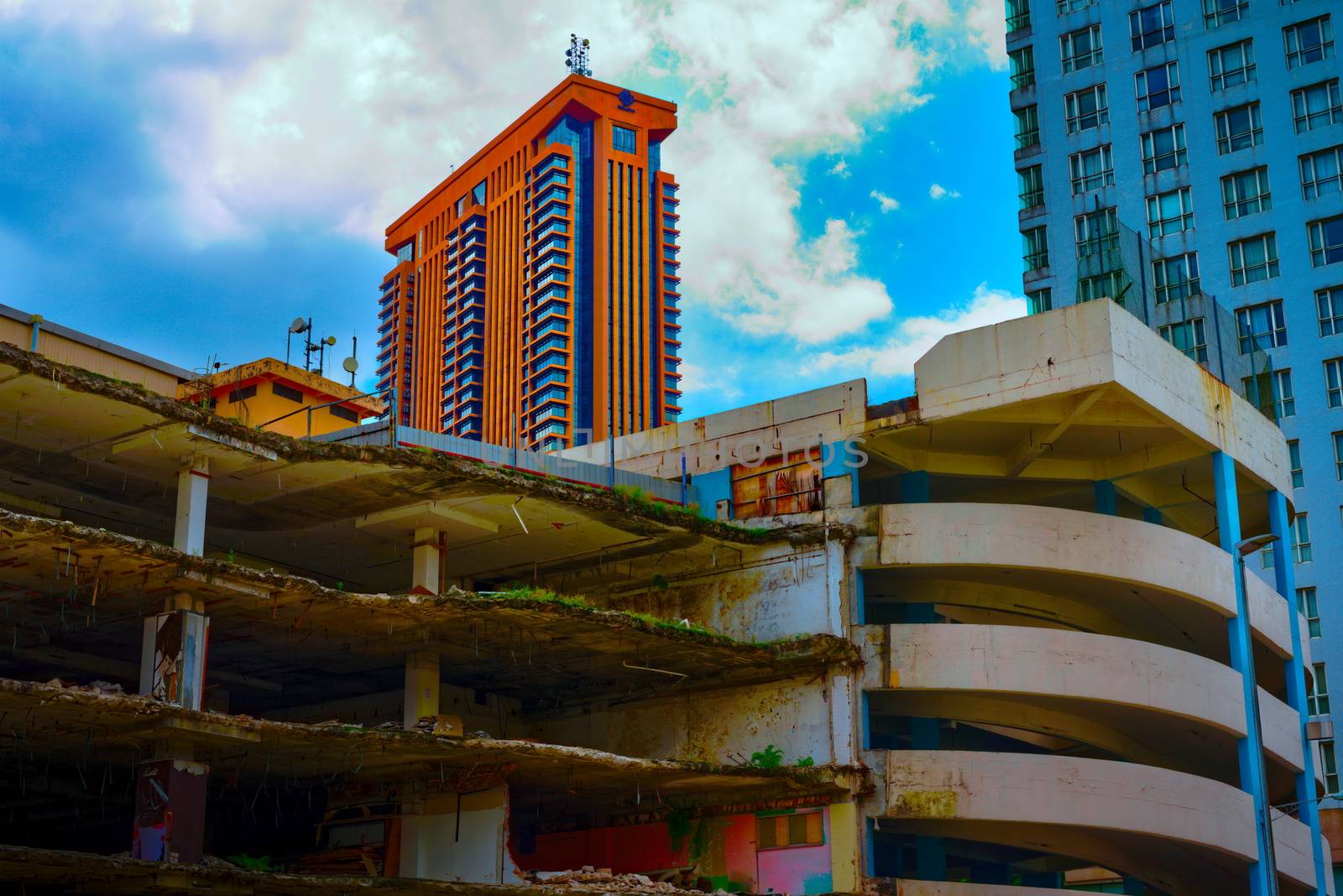 partially demolished building in kuala lumpur bukit bintang. Google maps location: https://goo.gl/maps/mpQUxv5RG1heX28w8