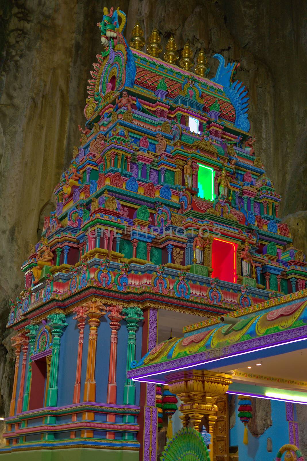 Colorful Hindu temple inside Batu Caves Gombak Selangor Malaysia