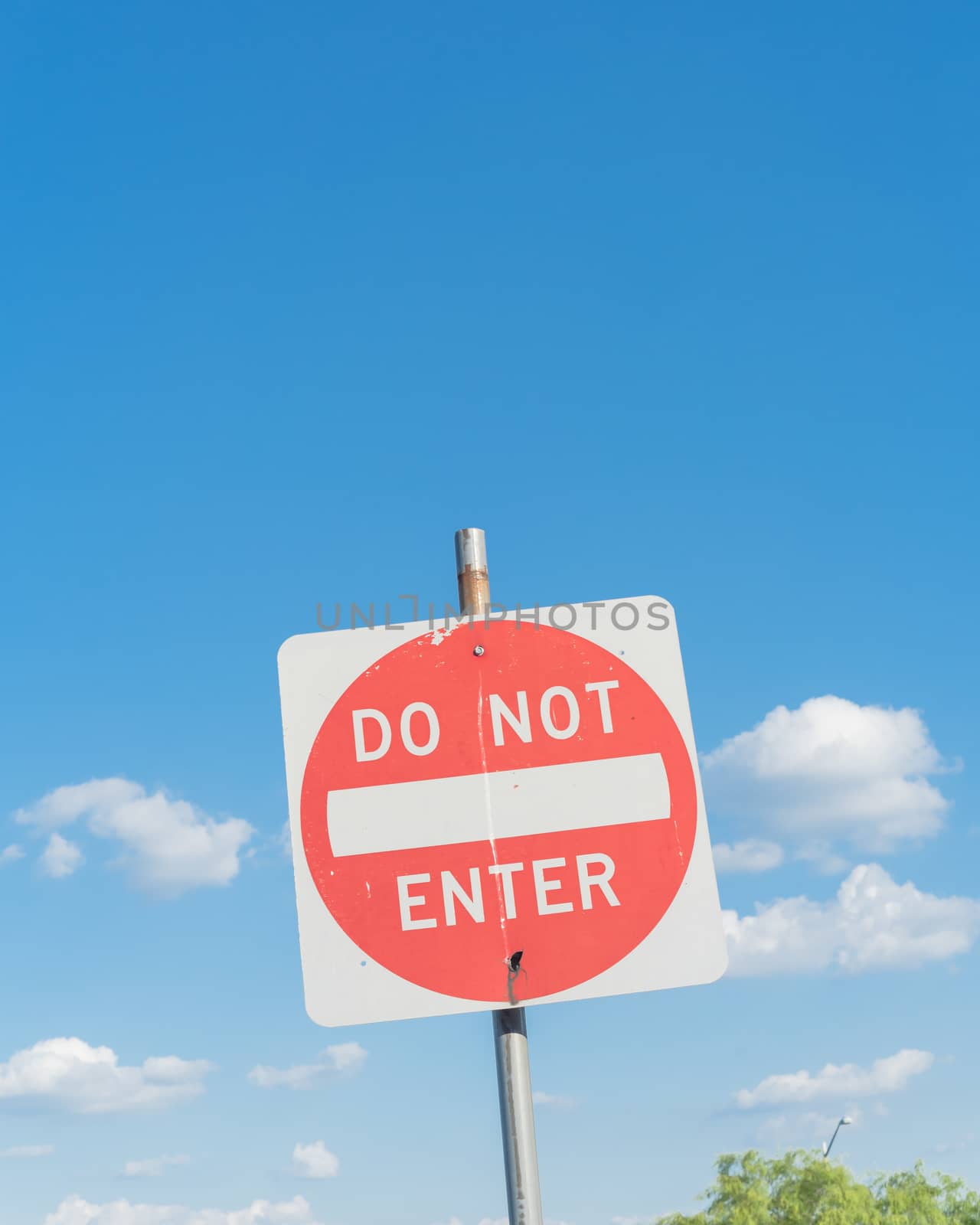 Do not enter sign again cloud blue sky