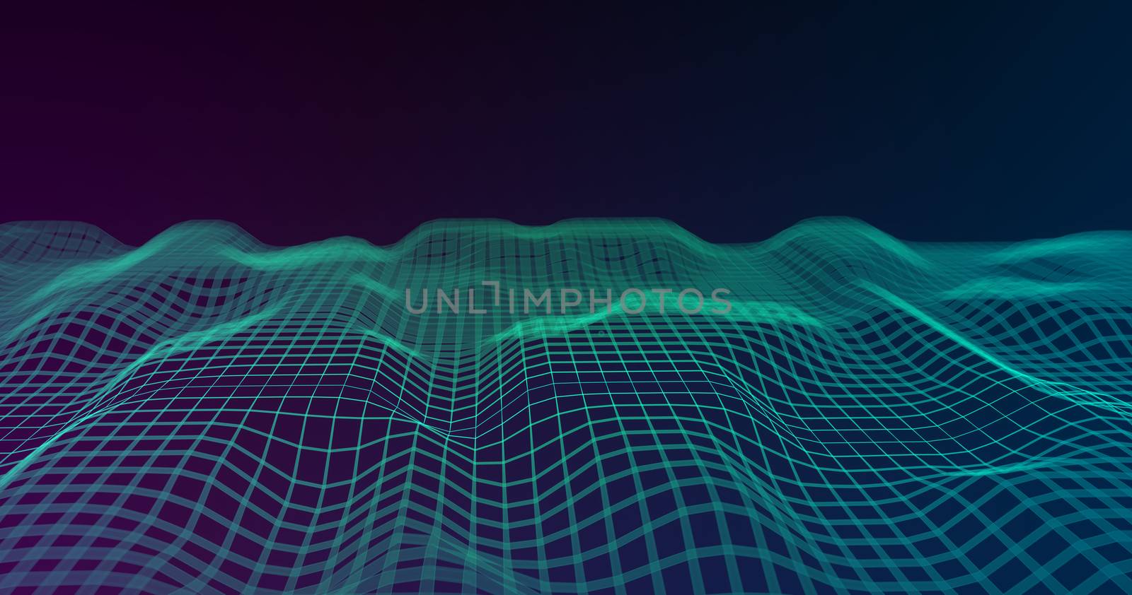 Abstract big data futuristic light wallpaper background design. Science dark pattern with structure mesh and circles. Modern business space dots illustration. 3D render