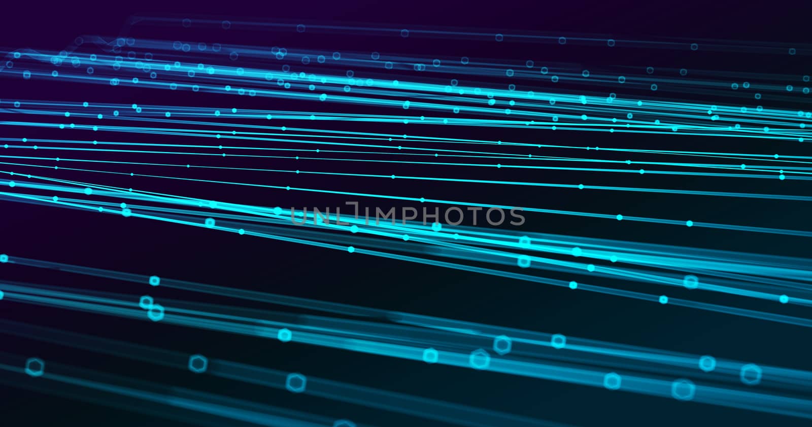 Abstract big data futuristic light wallpaper background design. Science dark pattern with structure mesh and circles. Modern business space dots illustration. 3D render