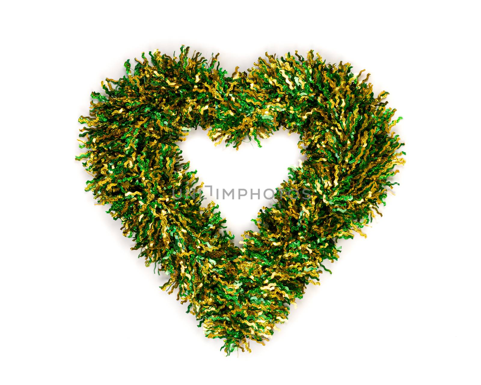 Decoration of St Patricks day clover shamrock heart isolated on a white background.