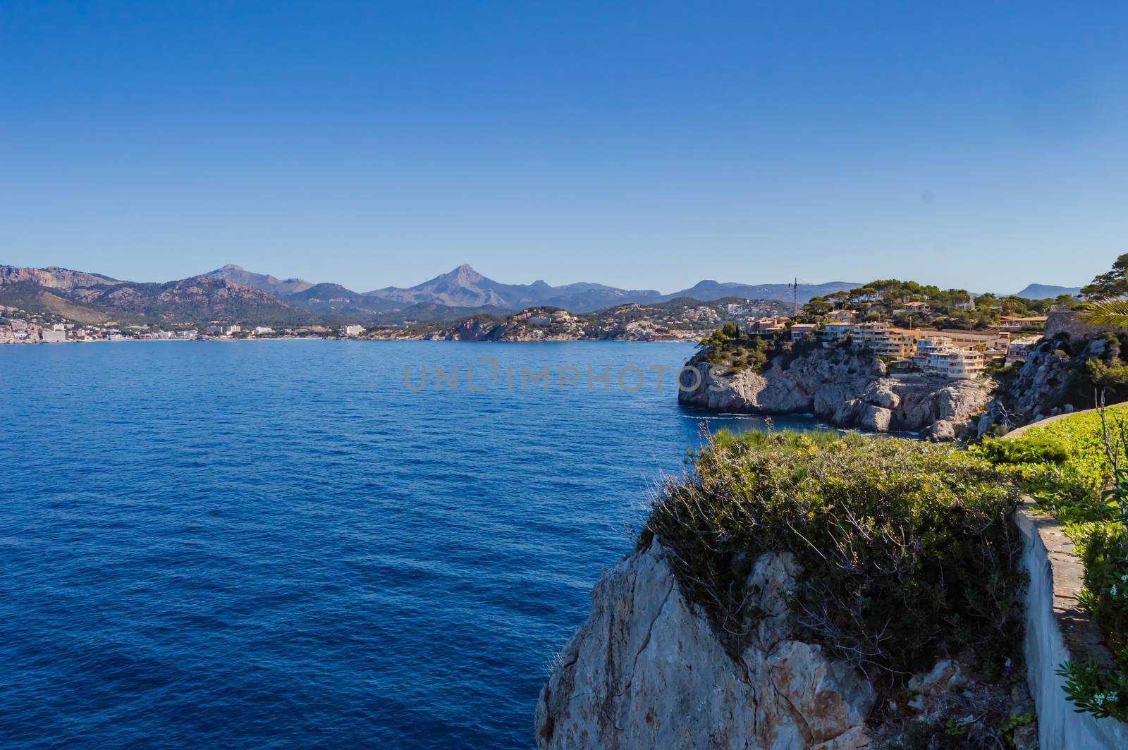 View of the cliffs overlooking the marine reserve of the Malfrat by Philou1000